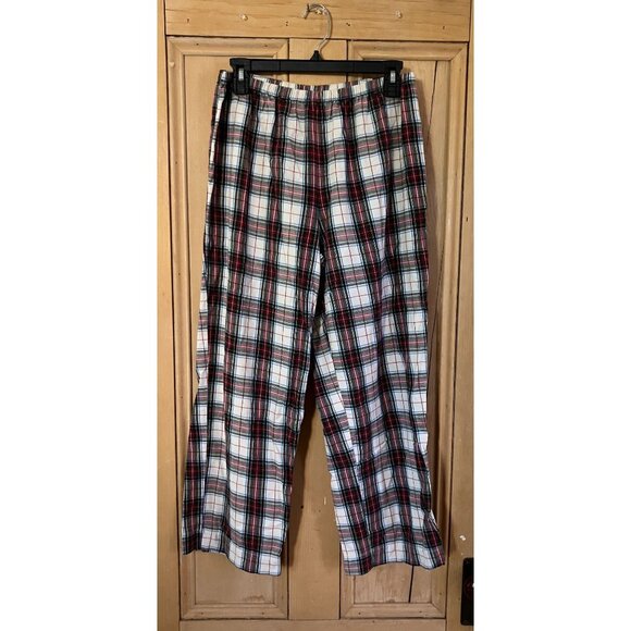 L.L.Bean Womens  Scotch Plaid Flannel Cotton Pajama Set Medium Petite Red XM EXC - Picture 11 of 12